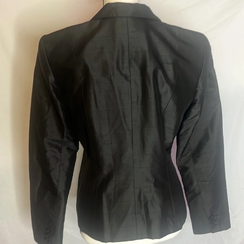 OSCAR by Oscar de la Renta black silk blazer - Picture 3 of 7